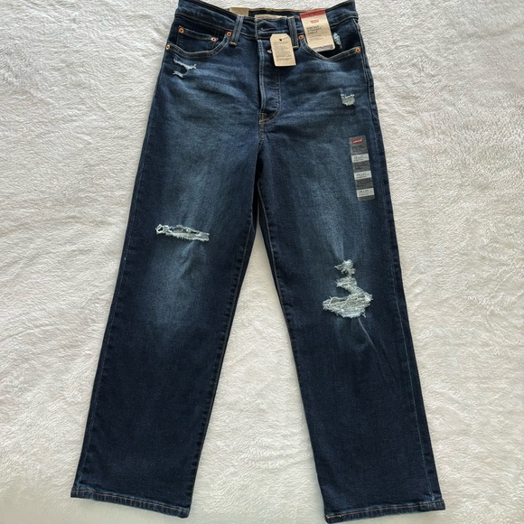 Levi's Ribcage Straight Ankle Button Fly Jeans--Sz 28 - Picture 8 of 16